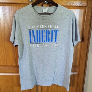 Vintage NOAH The Meek Shall Inherit the Earth Gray T Shirt Men size M Christian